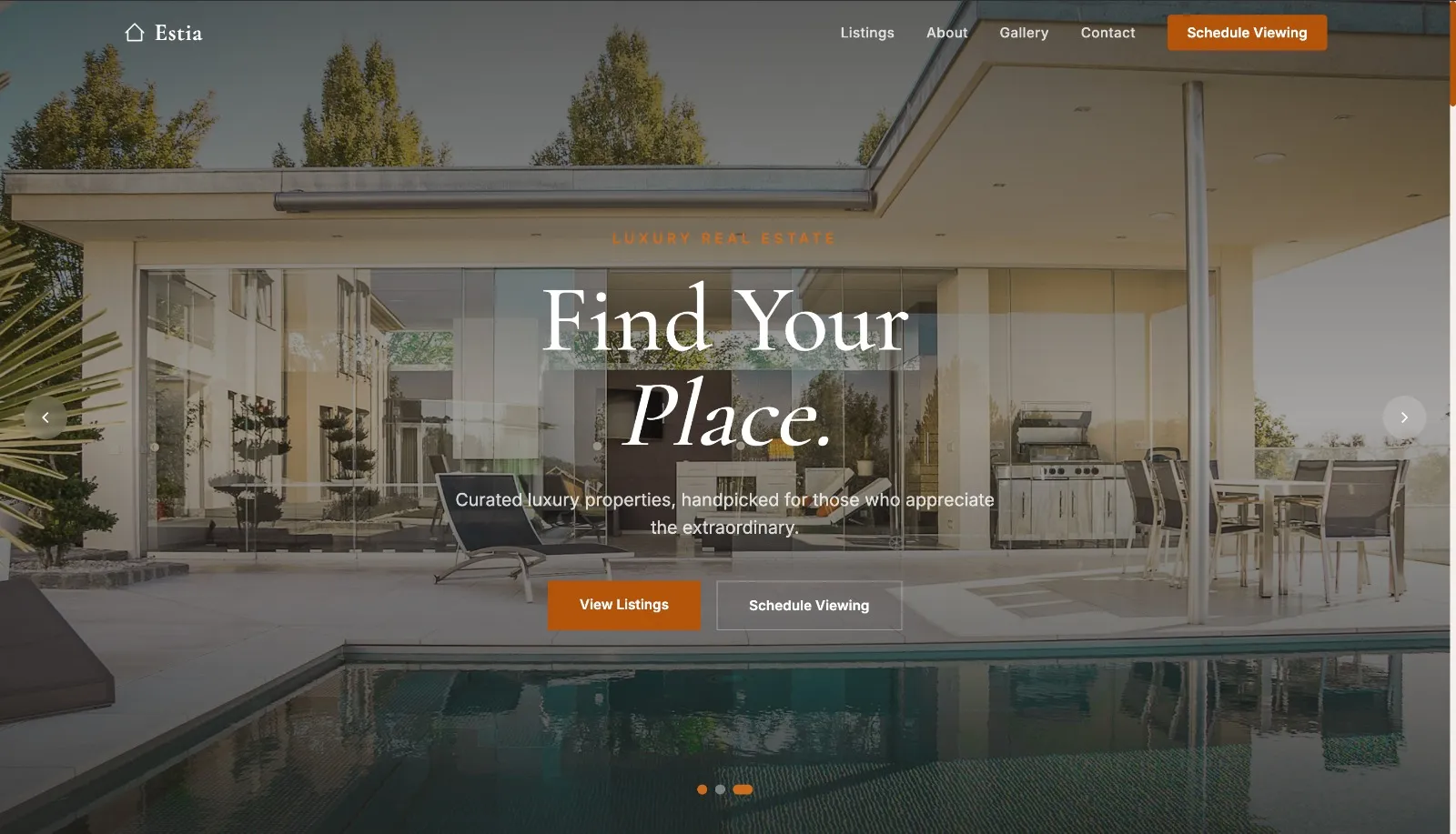 Landing Page Estia Real Estate