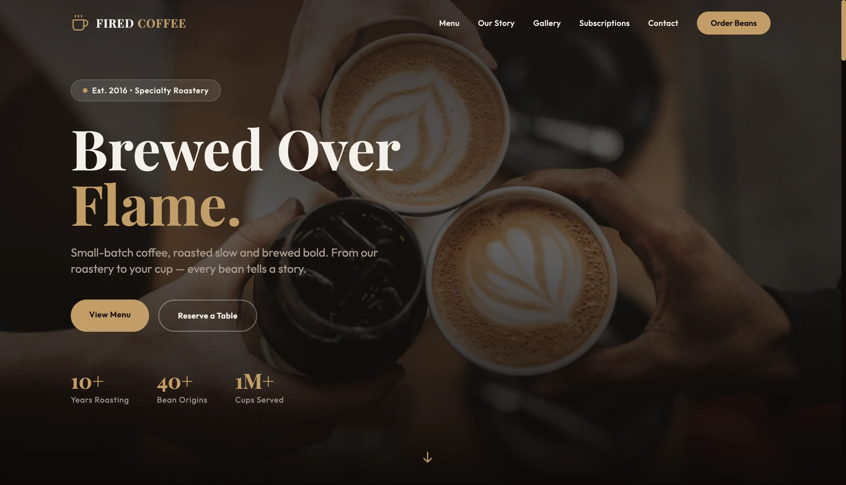 Landing Page Fired Coffee